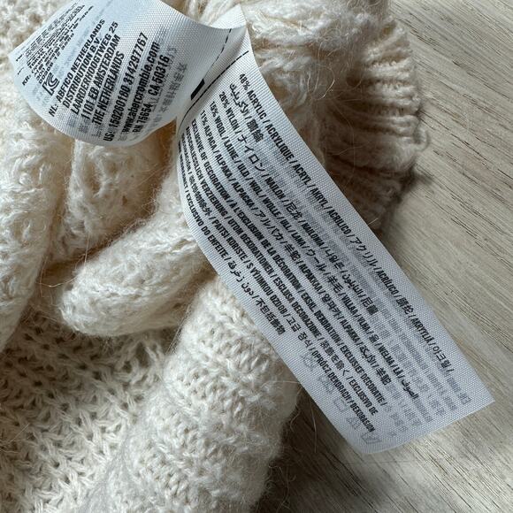 Abercrombie & Fitch Alpaca Blend Ivory Crew Neck Cozy Pullover Sweater Medium - Picture 9 of 13